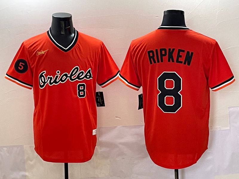 Men Baltimore Orioles 8 Ripken Orange Game 2025 Nike MLB Jersey style 50913